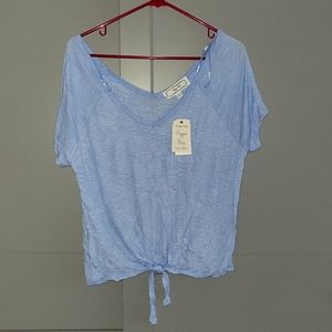 Hippie Rose - XL crop top - baby blue